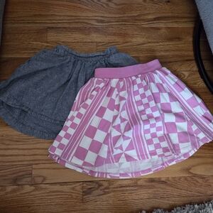 Tea Collection Size 6 Denim Skirt And Pink Patterned Skort Bundle